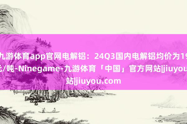 九游体育app官网电解铝：24Q3国内电解铝均价为19562元/吨-Ninegame-九游体育「中国」官方网站|jiuyou.com