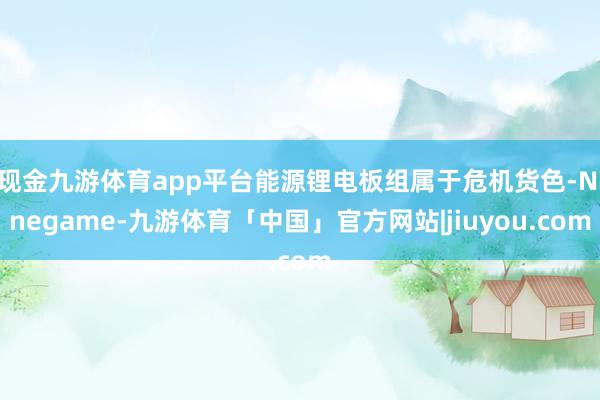 现金九游体育app平台能源锂电板组属于危机货色-Ninegame-九游体育「中国」官方网站|jiuyou.com